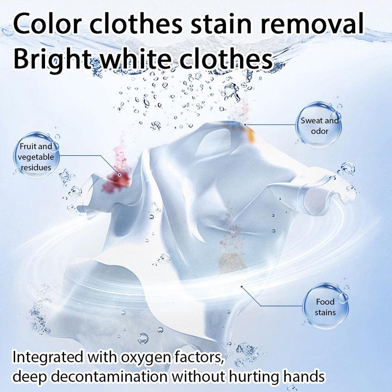 Hyper Concentrated Strong Stain Remover Powder,16.67 Fl Oz Strong Stain Remover Powder Oxygen Laundry Powder For Clothes,Lifts Tough Stains & Safe On Everyday Fabrics,Terminate Sweat Oil Stains,500g - Image 5